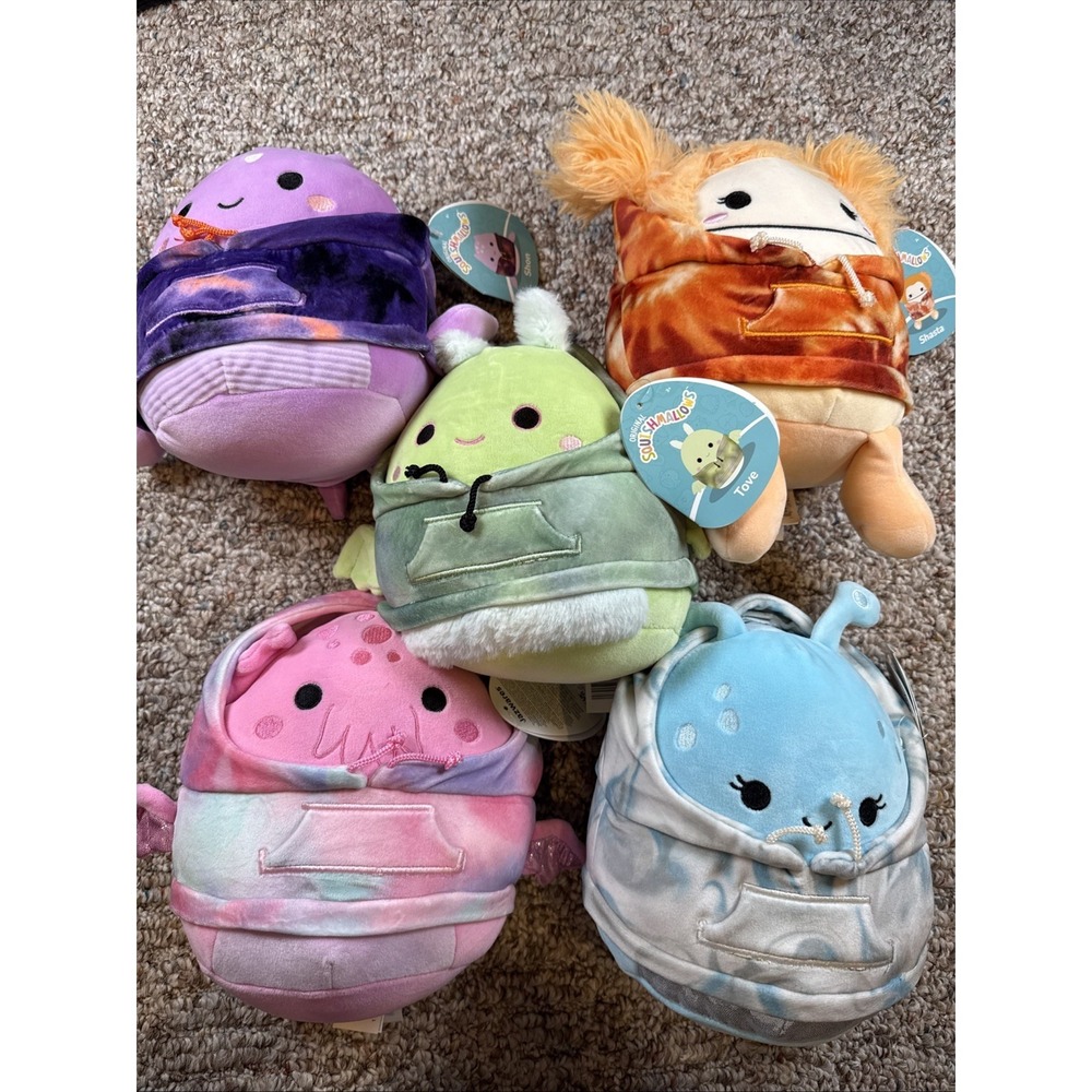 Squishmallow Hoodie Squad Lot Of 5 Jazwares 8 Inch Set NEW‎ 2025 Collection